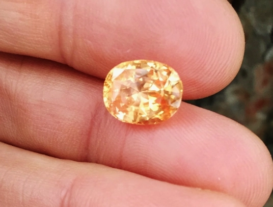 orange sapphire raw crystals