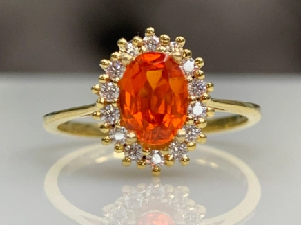 orange sapphire raw crystals