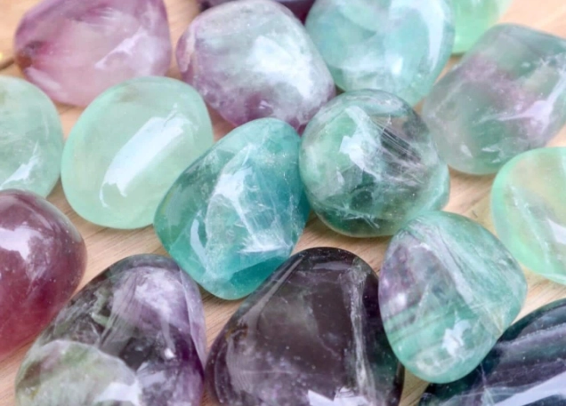 real blue fluorite crystal