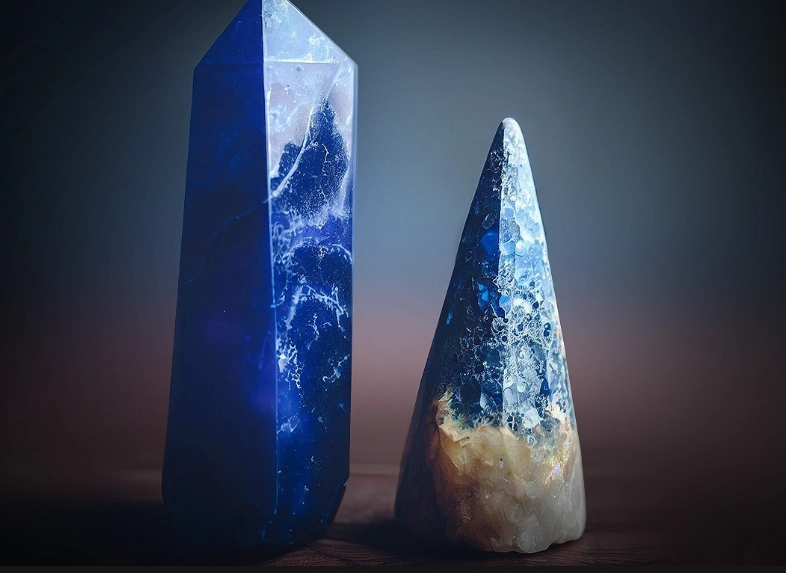 Sodalite Crystal and Lapis Lazuli together